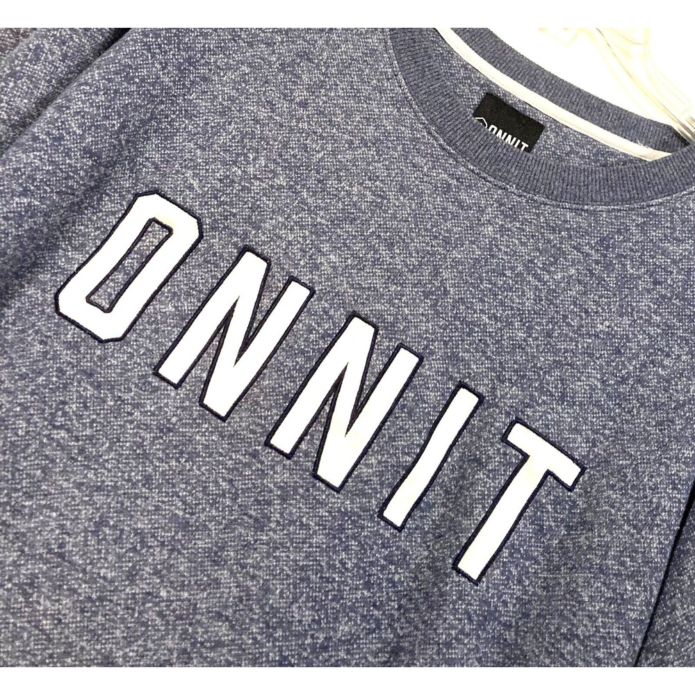 ONNITS Men’s Sweatshirt Large Blue Heather Pullover Cotton/Poly